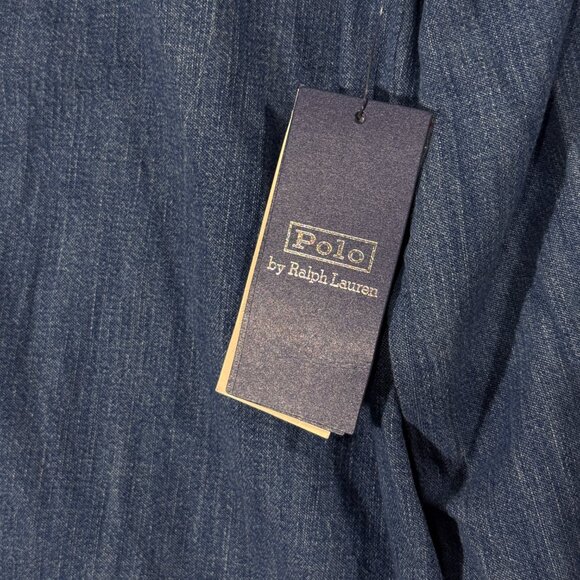 Polo Ralph Lauren Slim-Fit Denim Shirt Womens Size 12 Merced Wash - Picture 9 of 9